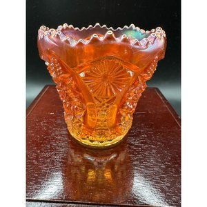 Vintage Imperial Glass Bellaire Octagon Marigold Carnival Glass Toothpick Holder